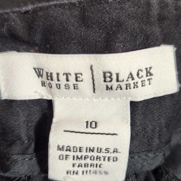 White House Black Market Womens Chino Pants Slacks Size 10 Black Flare Wide Leg - Picture 5 of 7
